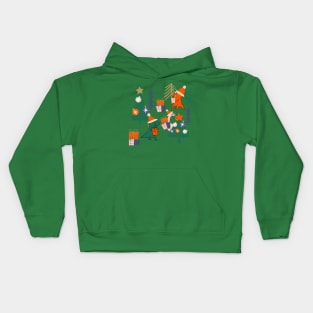 Dinosaur Christmas Party Kids Hoodie